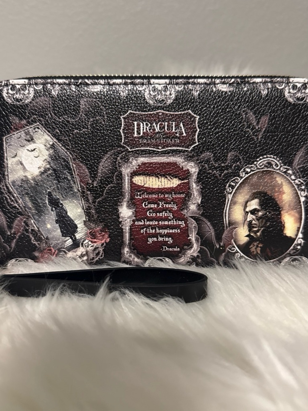 Dracula Long Black Wallet Clutch